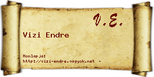 Vizi Endre névjegykártya